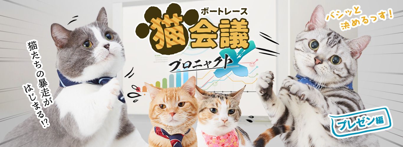 ボートレース猫会議 プロニャクトX 猫たちの暴走がはじまる!? バシッと決めるっす!【プレゼン編】