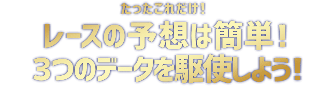 たったこれだけ！レースの予想は簡単！3つのデータを駆使しよう！