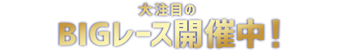 大注目のBIGレース開催中！