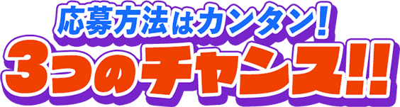 応募方法はカンタン！3つのチャンス！！