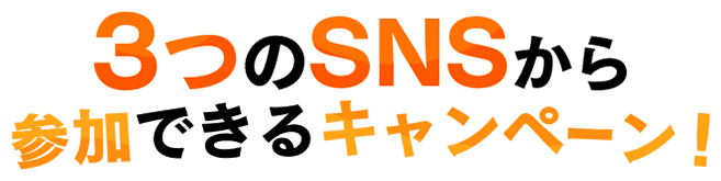 3つのSNSから参加できるキャンペーン